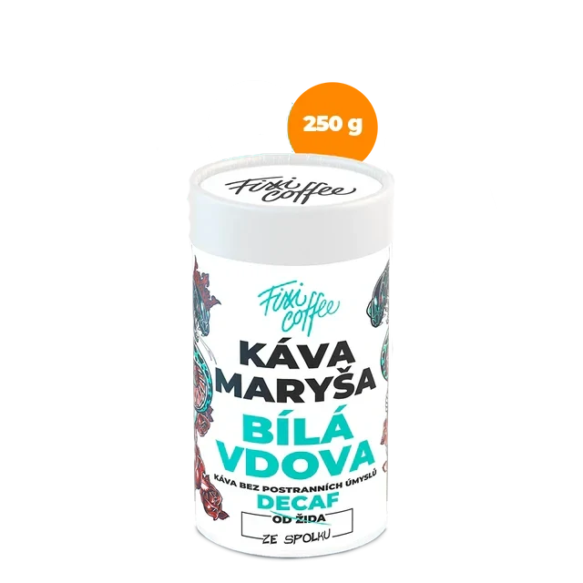 ☕ Bezkofeinová dárková káva Káva Maryša – Bílá vdova (100% výběrová Arabica z Etiopie) Fixi Coffee