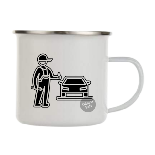 Plecháček s autem mechanik, opravář