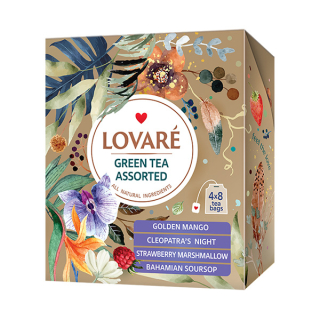 Lovaré Green Tea Assorted, sada čajů (32 sáčků)