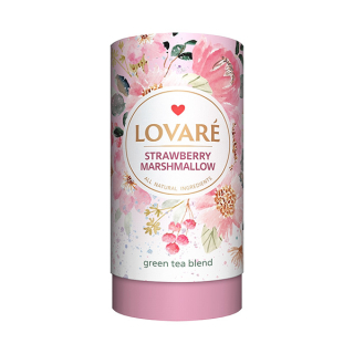 Lovaré Strawberry Marshmallow, zelený čaj (sypaný, 80 g)