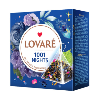 Lovaré 1001 Nights, černý/zelený čaj (15 pyramid)