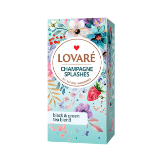 Lovaré Champagne Splashes, černý/zelený čaj (24 sáčků)