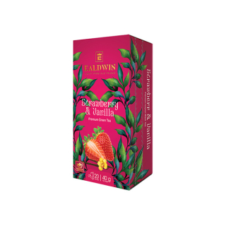 Ealdwin Strawberry & Vanilla, zelený čaj (20 sáčků)