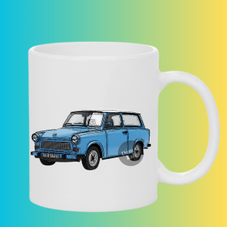 Keramický hrnek Trabant modrý