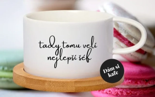 Šálek makronka Tady tomu velí nejlepší šéf