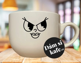 Buclatý hrnek s obličejem