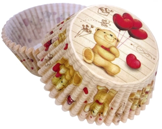 Papírové košíčky na muffiny a cupcakes s motivem medvídka