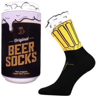 Ponožky - Pivo 3 v dárkové pivní plechovce 