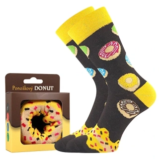 Ponožky Donut žlutý dárkové balení