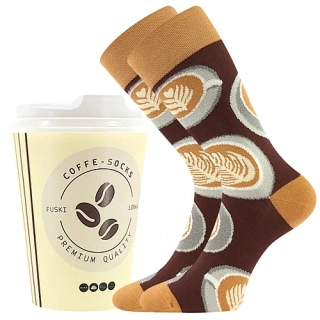 Ponožky v kelímku s motivem kávy COFFEE 