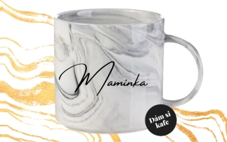 Mramorový hrnek šedý Maminka