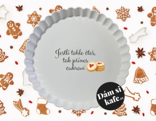 Vroubkovaný talíř Jestli tohle čteš, tak přines cukroví