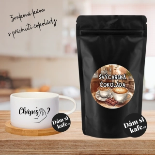 Dám si kafe zrnková káva s příchutí Švýcarská čokoláda 60g 