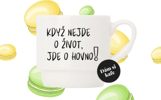 Stohovatelný hrnek Když nejde o život, jde o hovno!