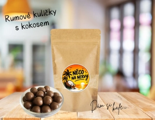 Rumové kuličky s kokosem „Něco na nervy“ v mléčné čokoládě