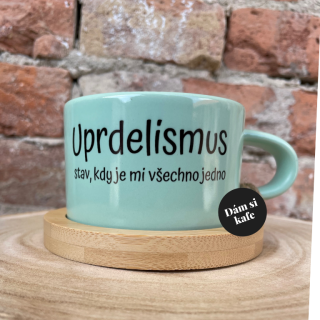 Šálek makronka zelená Uprdelismus II