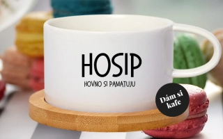 Šálek makronka HOSIP hovno si pamatuju