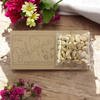 Dárková kazetka Kešu natural 50g - PRO PANÍ UČITELKU