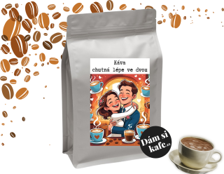 Dám si kafe zrnková káva Brazílie káva chutná lépe ve dvou 250g 