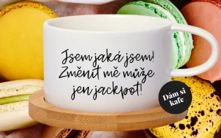 Šálek makronka Jsem jaká jsem! Změnit mě může jen jackpot