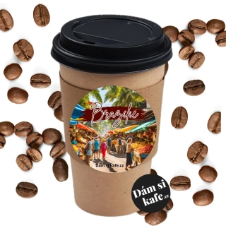 Dám si kafe zrnková káva Brazílie Santos 100g v kelímku
