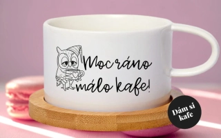 Šálek makronka Moc ráno málo kafe