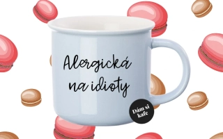 Barevný hrnek Alergická na idioty