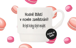 Stohovatelný hrnek pro kolegu- kolegyni Hodně štěstí v novém zaměstnání!