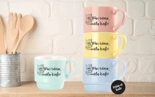 Stohovatelný hrnek Moc ráno, málo kafe