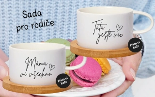 Sada pro Maminku a tatínka Šálek makronka Máma ví všechno & Táta ještě víc