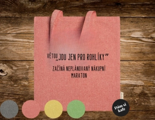 Látková taška velká Jdu jen pro rohlíky = nákupní maraton