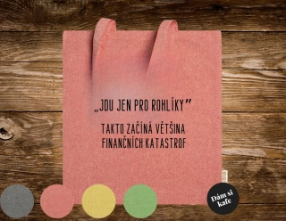 Látková taška velká Jdu jen pro rohlíky = finanční katastrofa