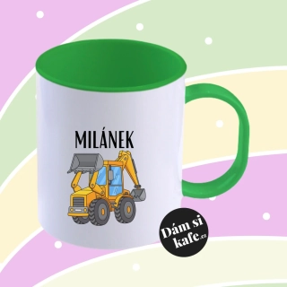 Plastový hrnek Traktorbagr