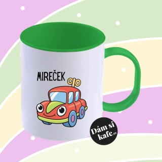 Plastový hrnek s autíčkem