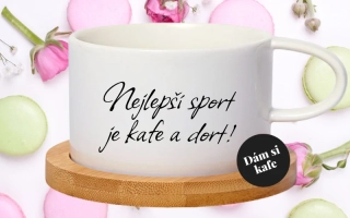 Šálek makronka Nejlepší sport je kafe a dort!
