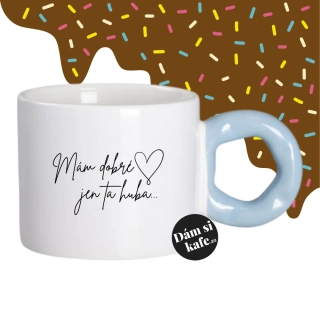 Hrnek Koblížek s koblihovým (donut) uchem Mám dobré srdce, jen ta huba