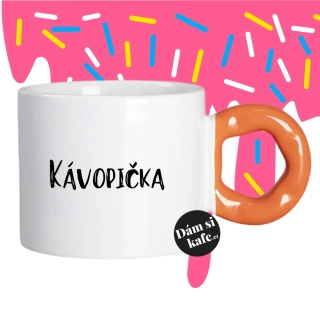 Hrnek Koblížek s koblihovým (donut) uchem Kávopička