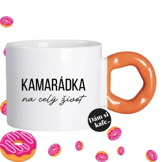 Hrnek Koblížek s koblihovým (donut) uchem Kamarádka na celý život