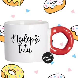 Hrnek Koblížek s koblihovým (donut) uchem Nejlepší teta