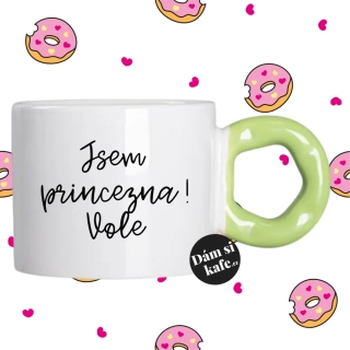 Hrnek Koblížek s koblihovým (donut) uchem Jsem princezna! Vole