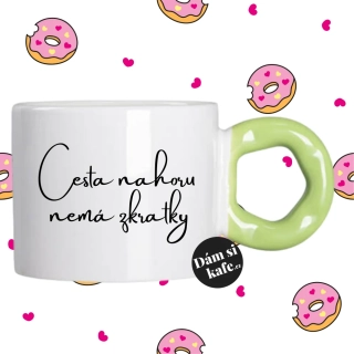 Hrnek Koblížek s koblihovým (donut) uchem Cesta nahoru nemá zkratky