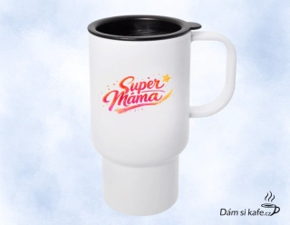 Cestovní polymerový hrnek „Super máma“ (300 ml) – nerozbitný