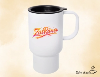 Cestovní polymerový hrnek „ZasRáno“ (300 ml) – nerozbitný