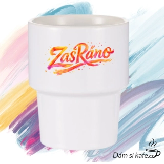 Designový keramický hrnek bez ucha „ZasRáno“ (360 ml)