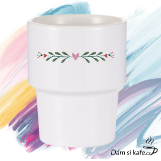 Designový keramický hrnek bez ucha se srdíčkem (360 ml)