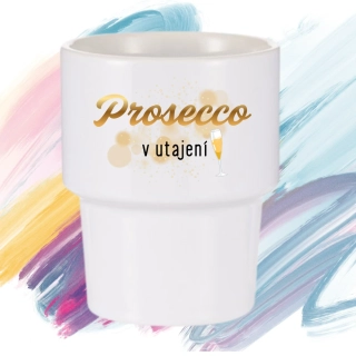 Designový keramický hrnek bez ucha „Prosecco v utajení“ (360 ml)