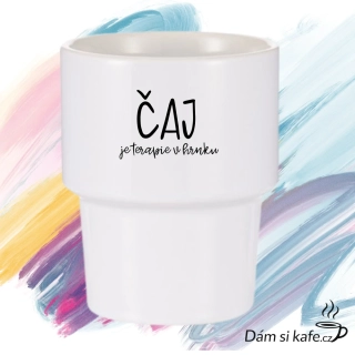 Designový keramický hrnek bez ucha „Čaj je terapie v hrnku“ (360 ml)