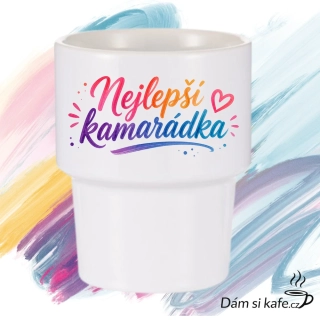Designový keramický hrnek bez ucha „Nejlepší kamarádka“ (360 ml)