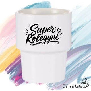 Designový keramický hrnek bez ucha „Super kolegyně“ (360 ml)