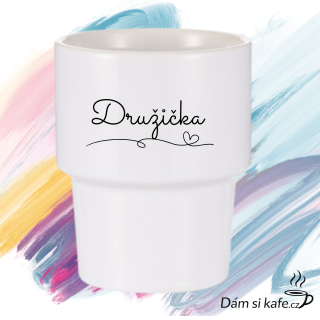 Designový keramický hrnek bez ucha „Družička“ (360 ml)